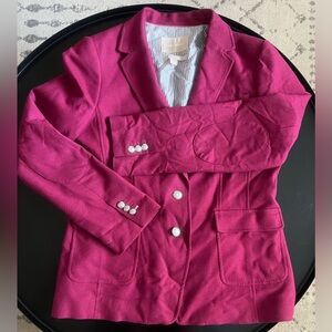 Banana Republic Fall 2013 Classic Burgundy Blazer with Silver Detail Buttons 14